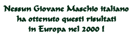 Nessun giovane maschio italiano ha ottenuto questi risultati in Europa nel 2000